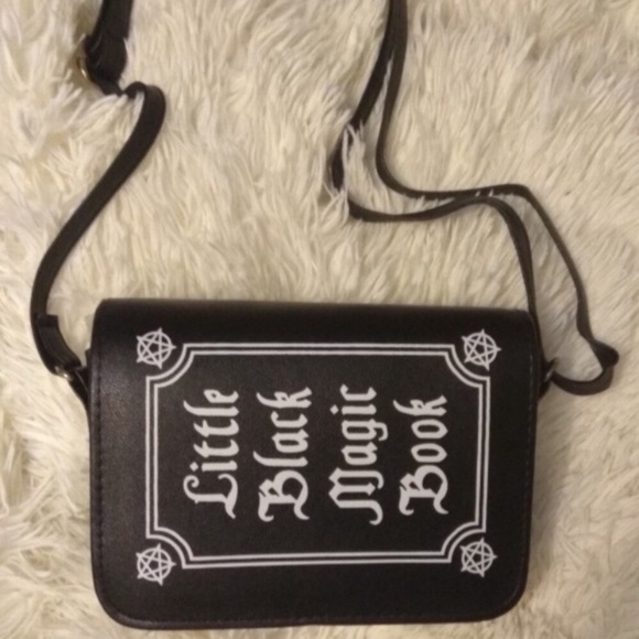 Little Black Magic Book Crossbody Bag Purse - Picture 7 of 7